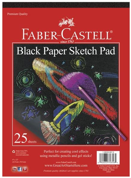 Black Paper Pad 9x12