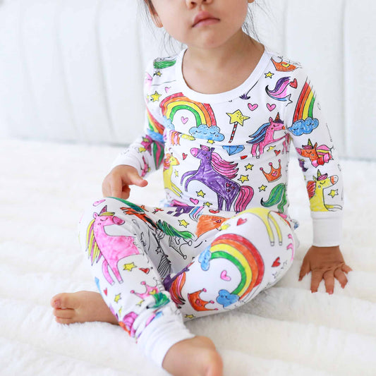 Colorable 2PC Pj Set -Enchanted Unicorn