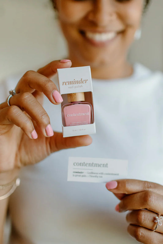Contentment - Nail Polish with Inspiring Reminder - Carnation Pink