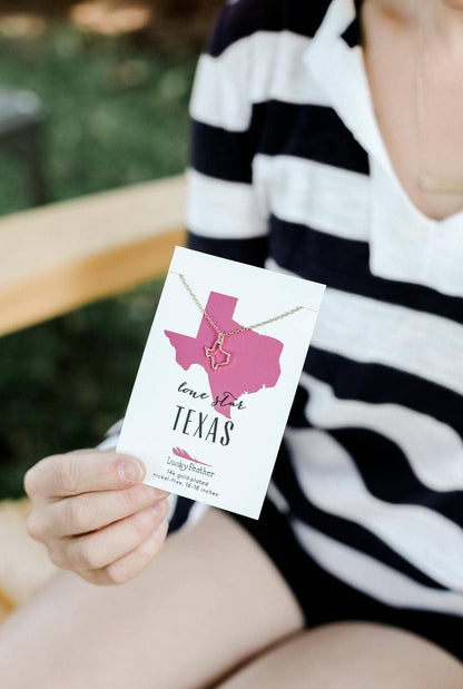 State Necklace - Gold - TEXAS
