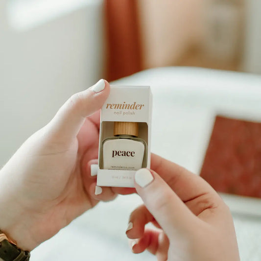 Peace - Nail Polish with Inspiring Reminder - White