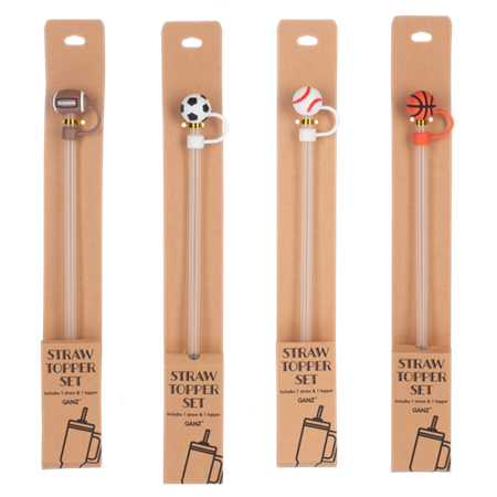 Sports Straw Topper Set