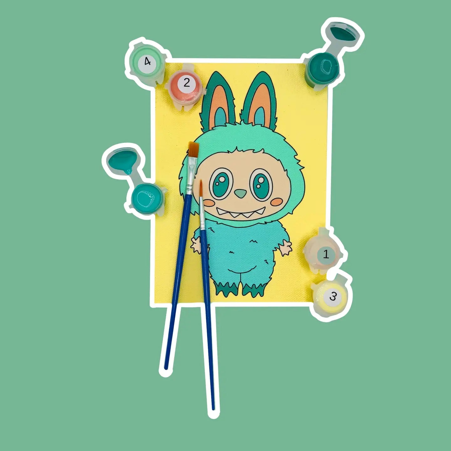 Blue Labubu - Mini Paint By Number Kit (5x7)