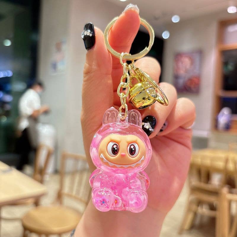 Shiny Quicksand Labubu Keychain