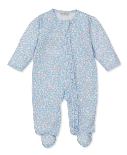 Fall in Bloom Blue Footie with Zipper