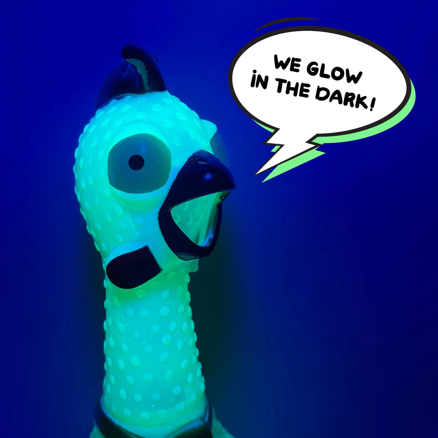 12in Squeeze Me Chicken - Glow in the Dark