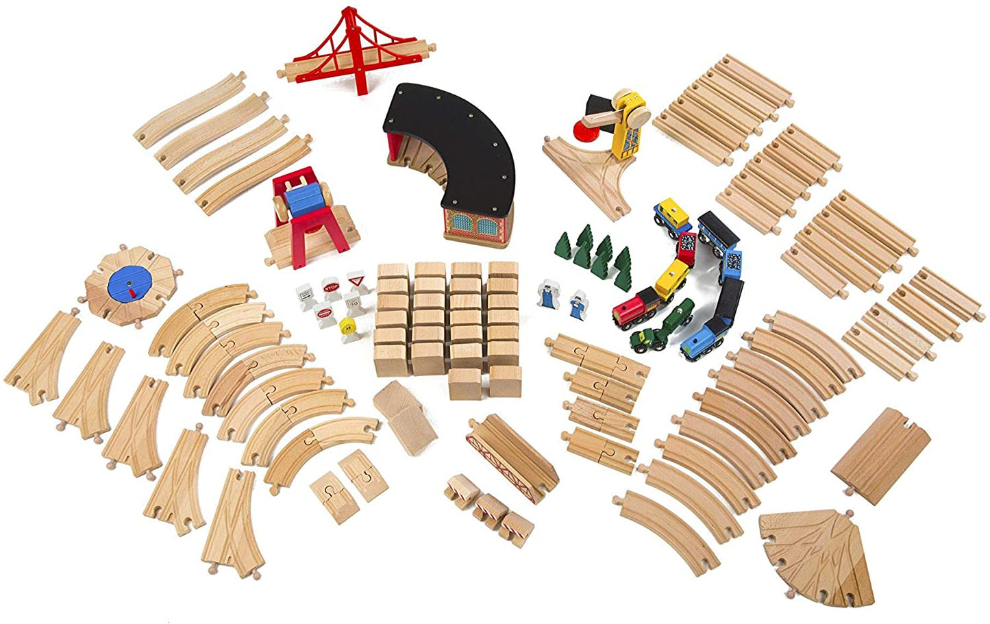Wooden Train Set 132 Pc