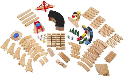 Wooden Train Set 132 Pc