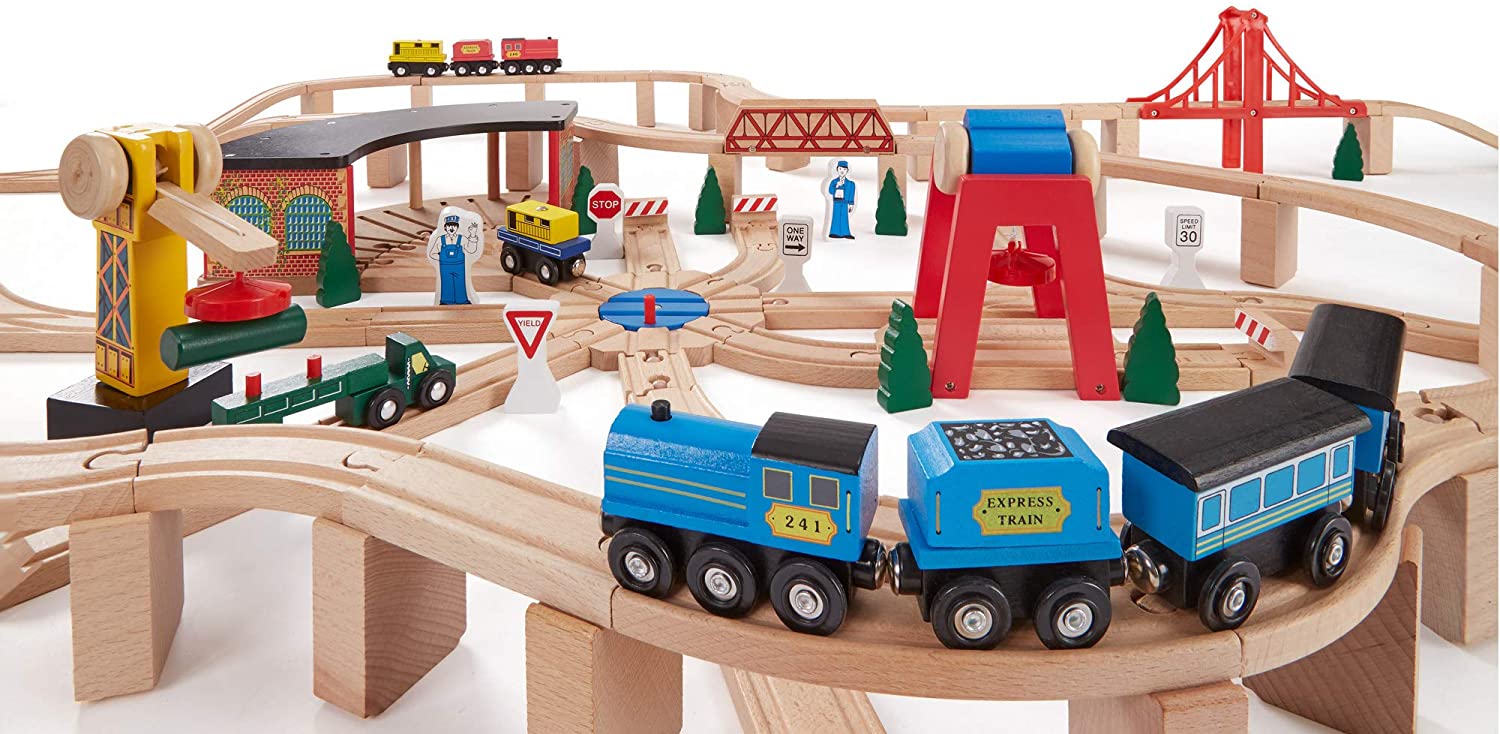 Wooden Train Set 132 Pc