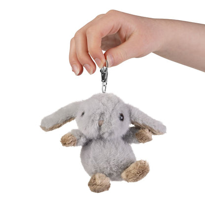 Little Living Nature Clips Rabbit Stuffed Animals Keyring
