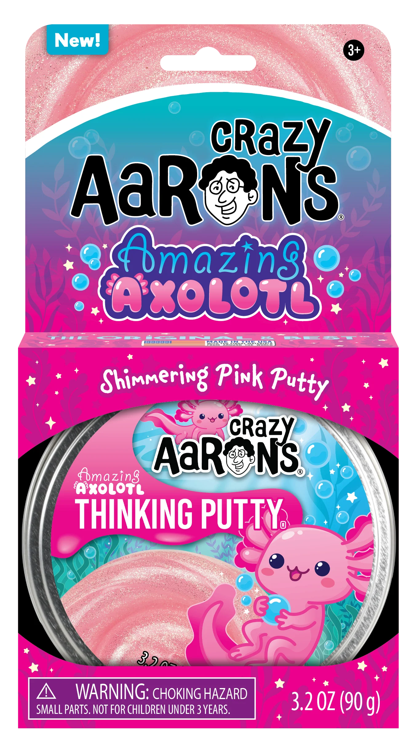 Amazing Axolotl - 4" Thinking Putty Tin