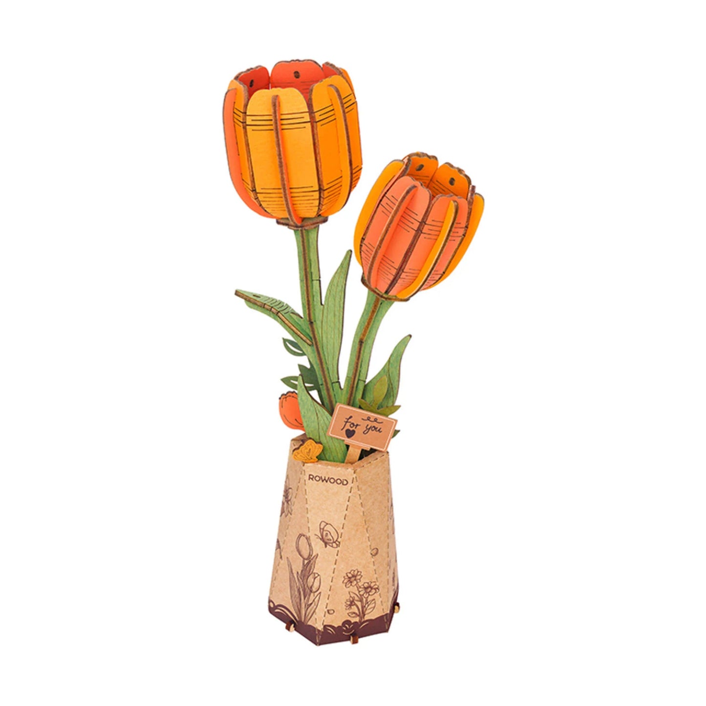Wood Flower Orange Tulip