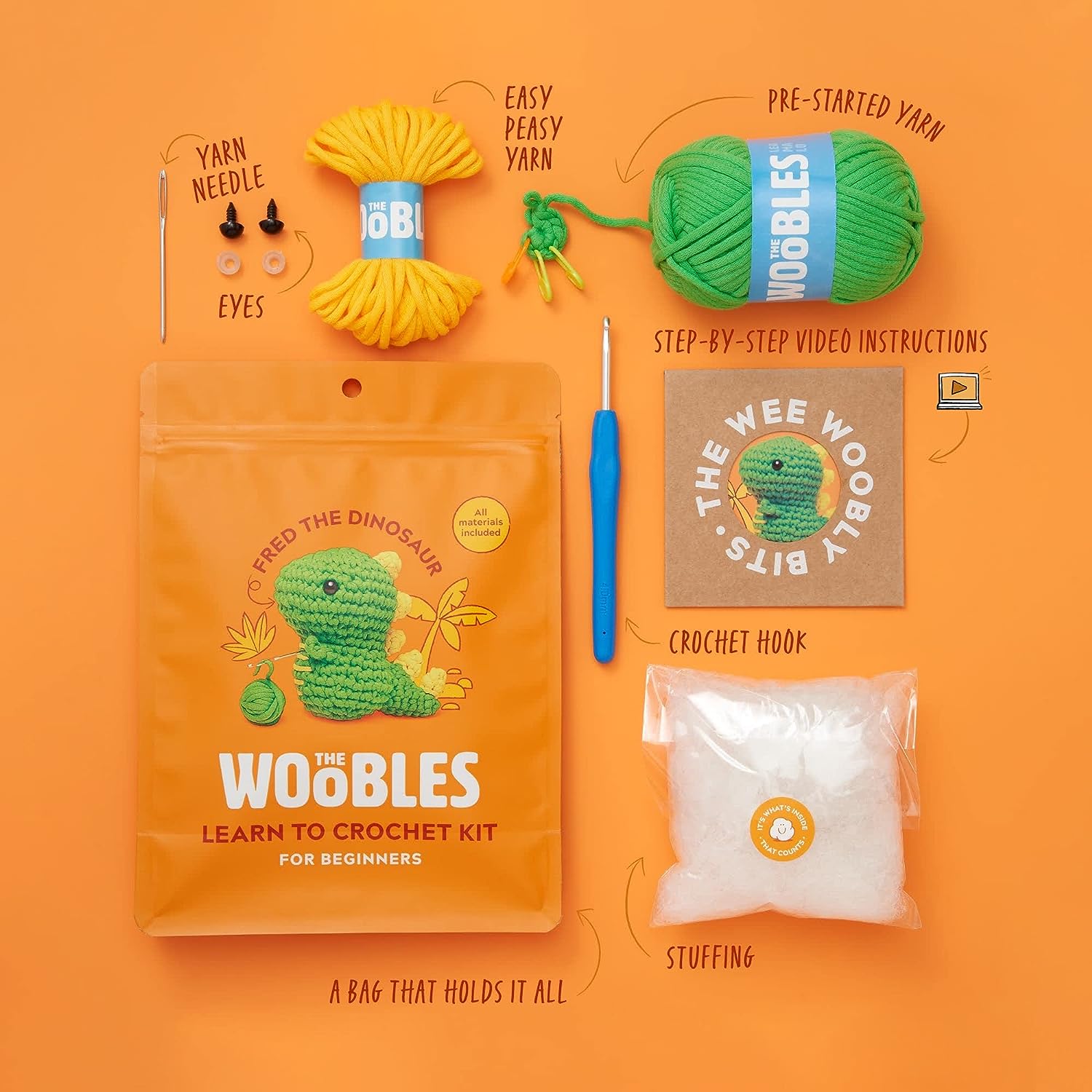 Fred Dino Crochet Kit