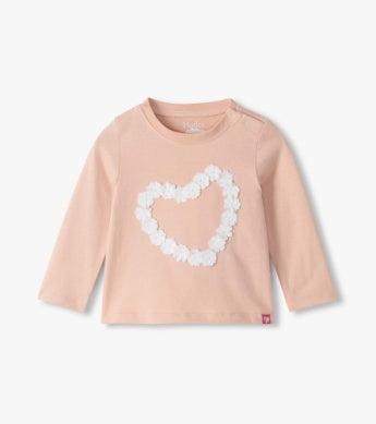 Baby Cameo Rose Heart Gathered Back Tee