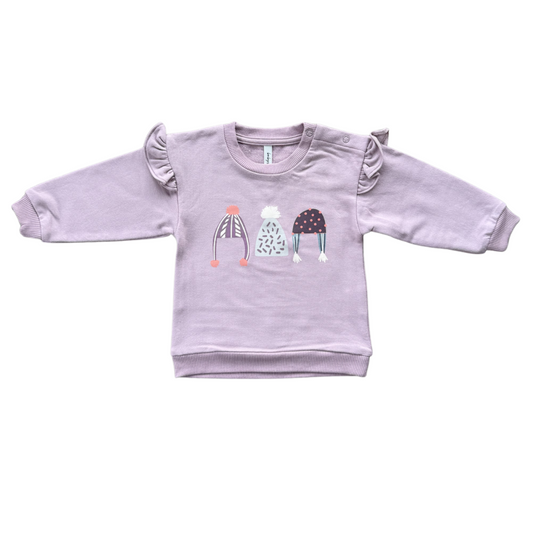 Ruffle Sweatshirt - Snow Hats