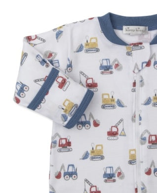 Construction Diggers Footie with Zipper