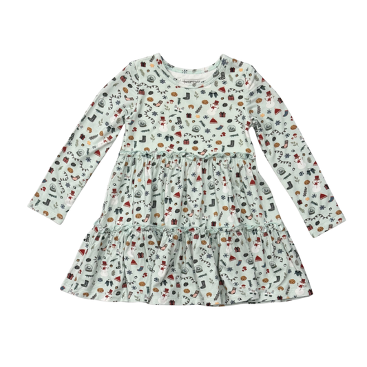Christmas Elements LS Double Tiered Dress