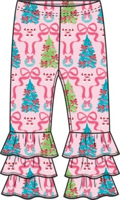 Merry & Bright Bows Flare Pants