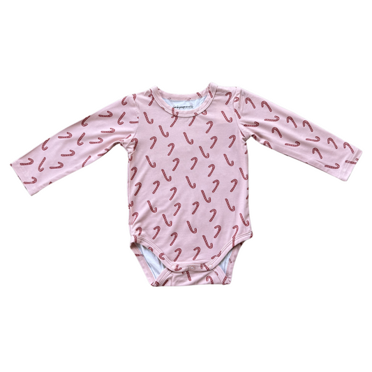 Long Sleeve Bodysuit - Candy Cane
