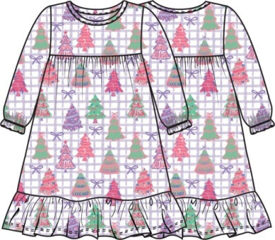 Purple Bows Pine Pajama Nightgown