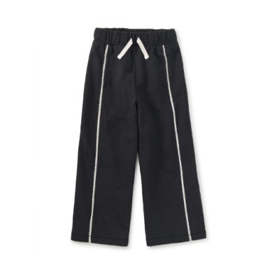 Black Lace Trim Track Pants