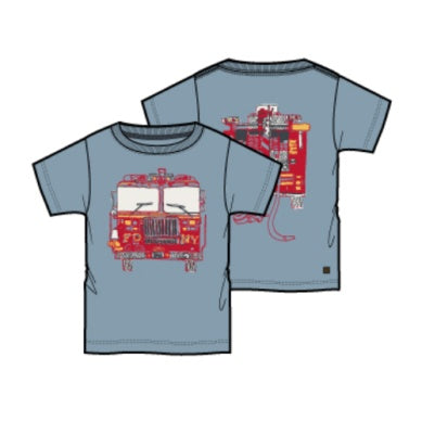 Firetruck on Cloud Blue Graphic Tee