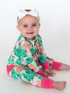 Pink Jolly Gingerbread One Piece Footie Pajama