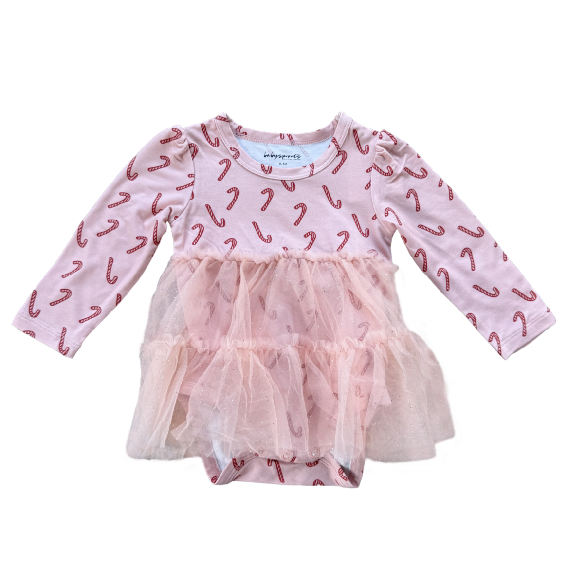Tulle Bodysuit Dress - Candy Cane