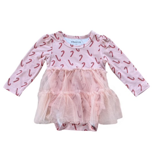 Tulle Bodysuit Dress - Candy Cane