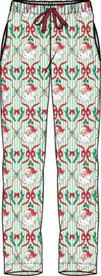 Adult Women Green Stripe Dear Santa PJ Pants