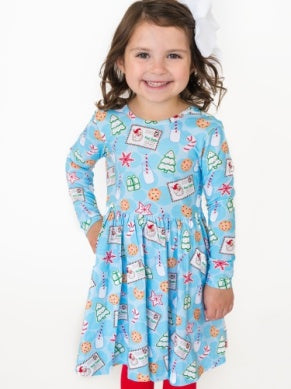 Santa Sweets Knit Long Sleeve Twirl Dress