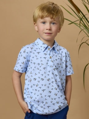 Mallard Skies Knit SS Performance Polo
