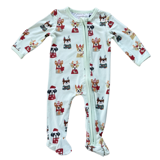 Footie Romper - Christmas Dogs