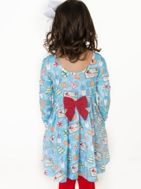 Santa Sweets Knit Long Sleeve Twirl Dress
