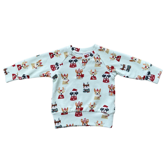 Raglan Sweatshirt - Christmas Dogs