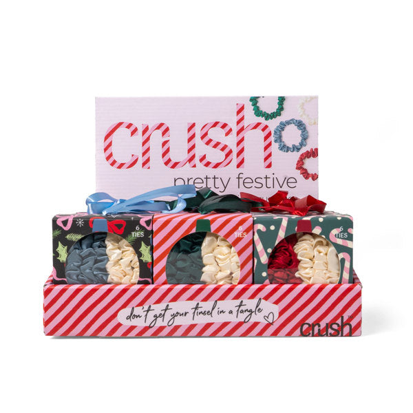 Crush Christmas Pretty Holiday Satin Scrunchies